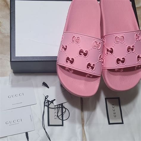 gucci sliders size 8|Gucci slides pink fluffy.